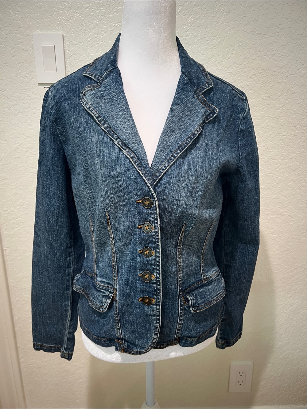 St. John's Bay Dark Blue Denim Blazer Jacket